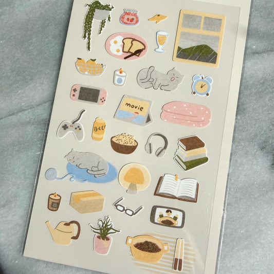 Lazy Sunday Journaling Sticker Sheet