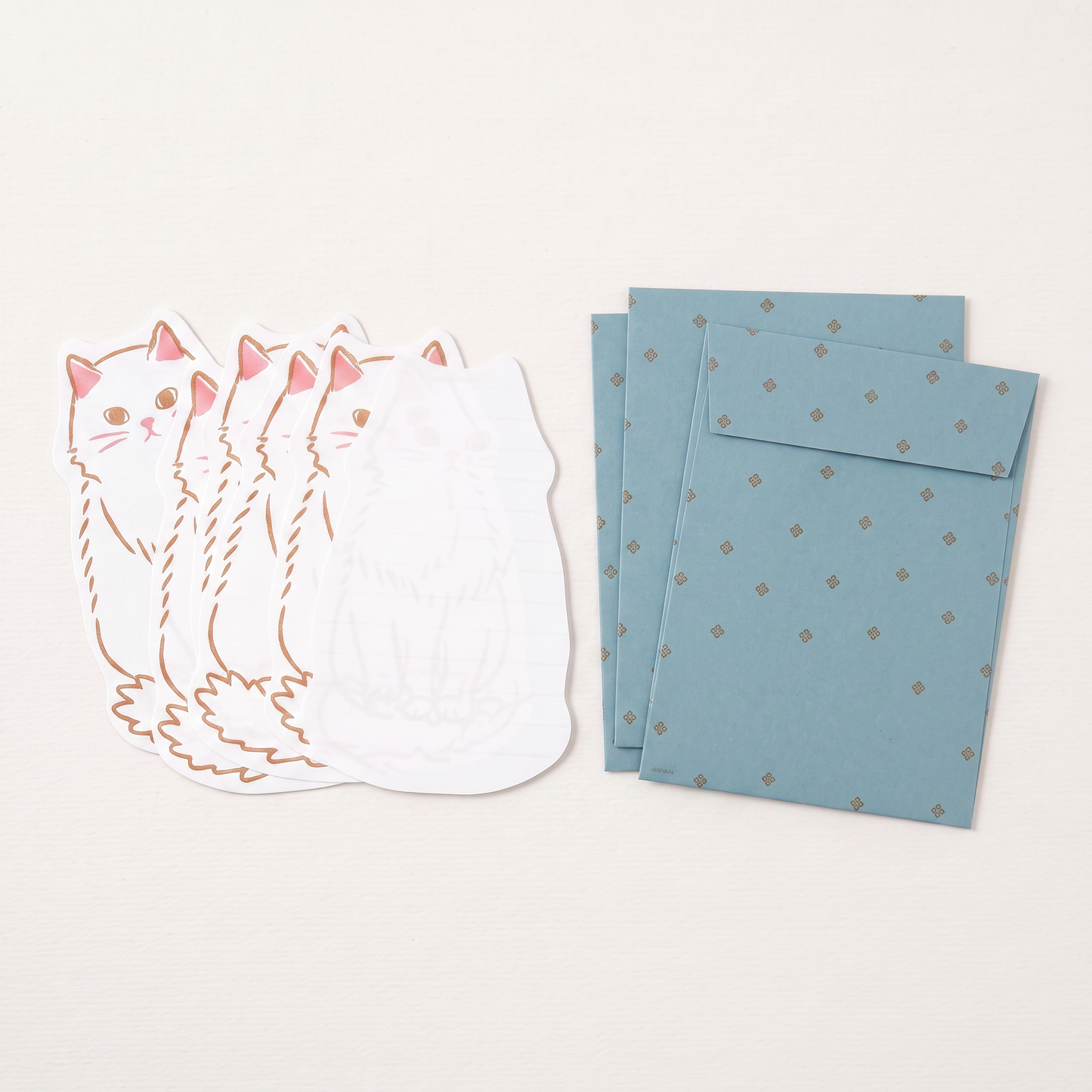 Die-Cut White Cat Letter Set