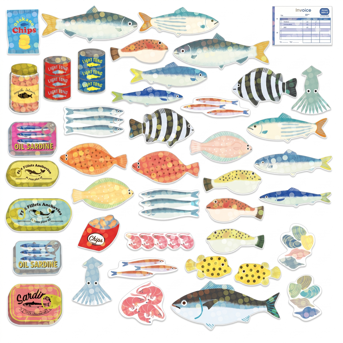 Miniature Haco Fish Sticker Box by Greeting Life