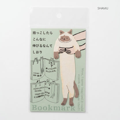 Dangling Cuddle Cat Japanese Bookmark