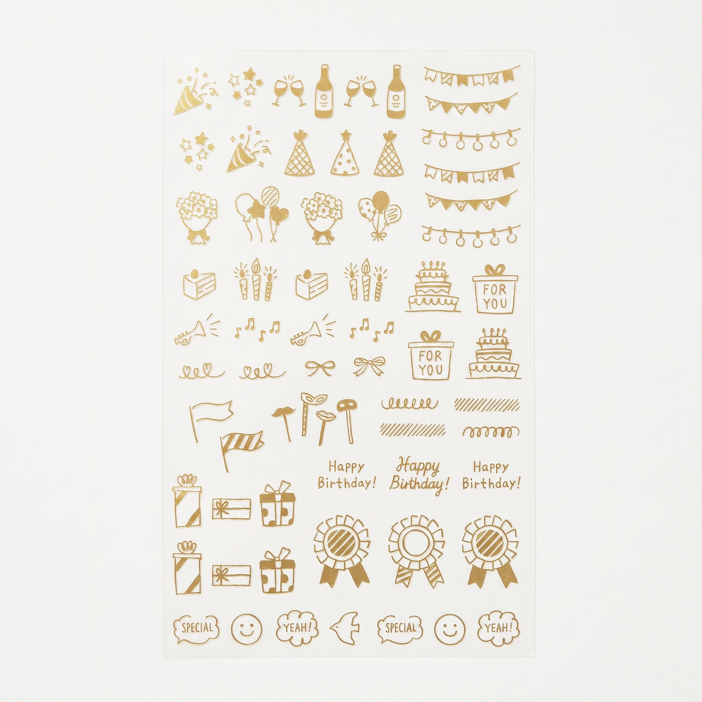 Celebratory Patterns Gold Foil Transfer Stickers