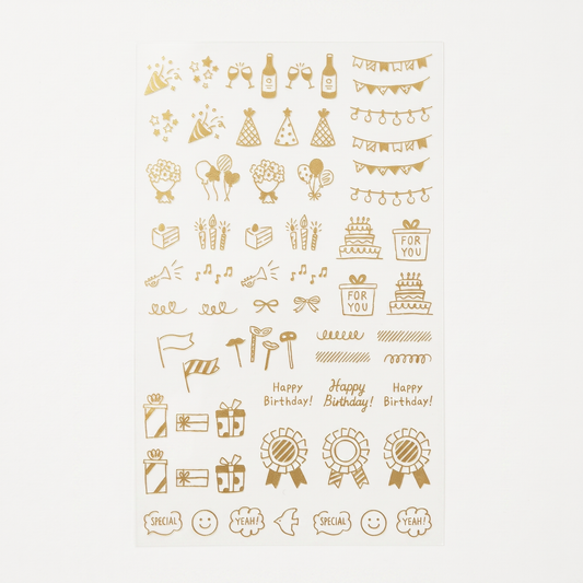 Celebratory Patterns Gold Foil Transfer Stickers