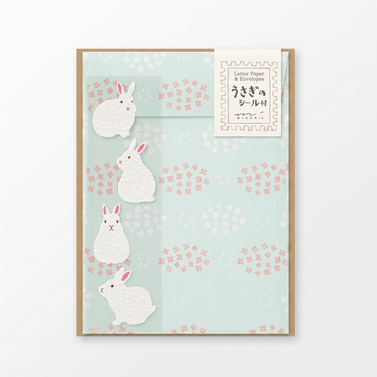 Rabbit Letter Paper & Envelope Letter Set with Fuzzy Stickers