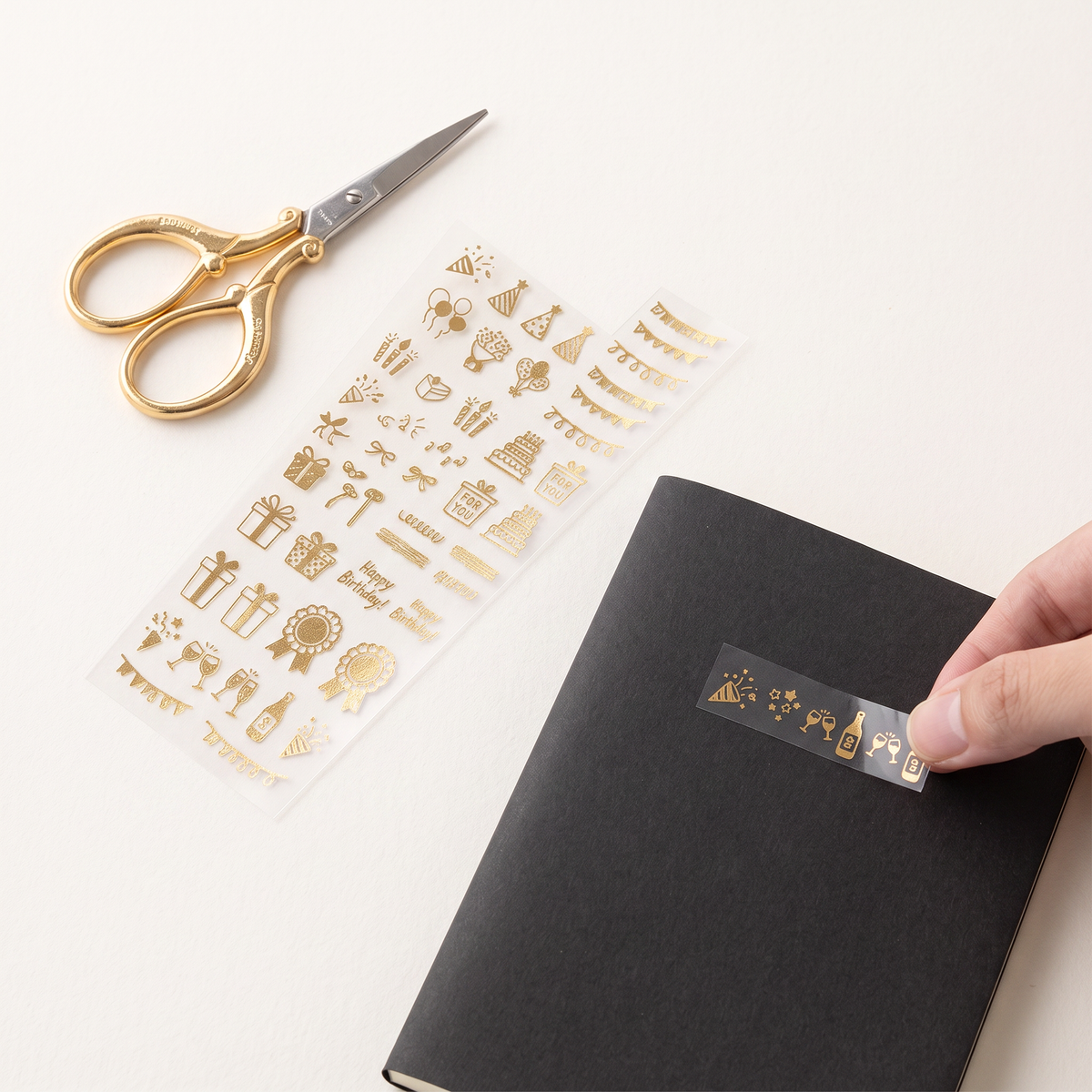 Celebratory Patterns Gold Foil Transfer Stickers