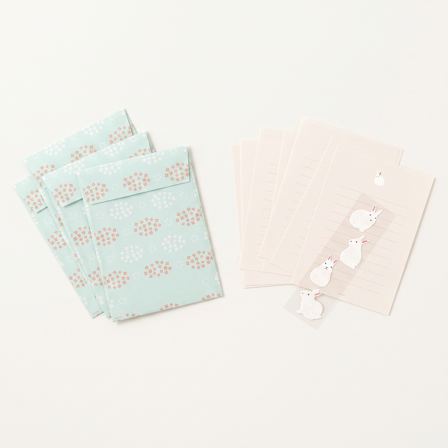 Rabbit Letter Paper & Envelope Letter Set with Fuzzy Stickers