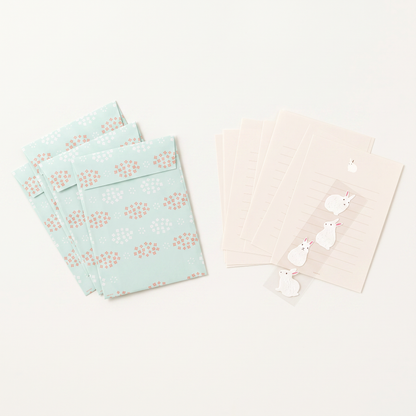Rabbit Letter Paper & Envelope Letter Set with Fuzzy Stickers