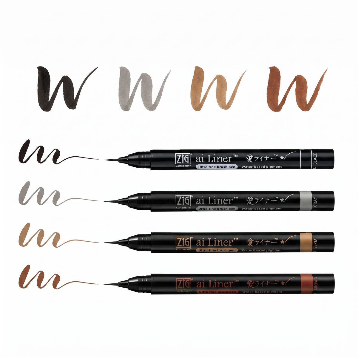 Black Ultra Fine Liner Brush Pen - Waterproof pigment
