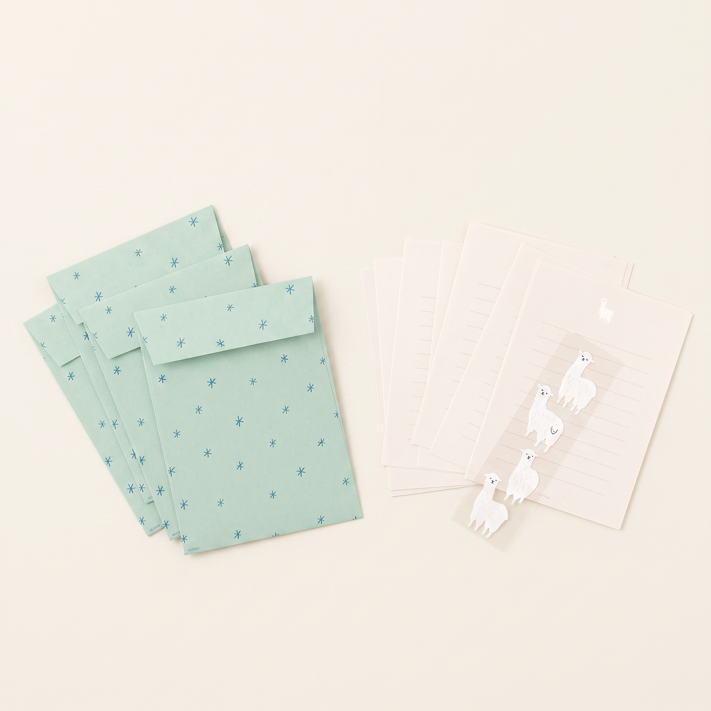 Alpaca Letter Paper & Envelope Letter Set with Fuzzy Stickers