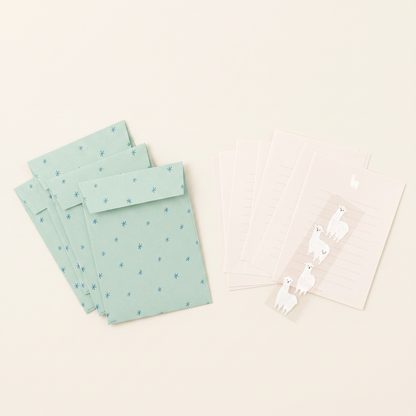 Alpaca Letter Paper & Envelope Letter Set with Fuzzy Stickers