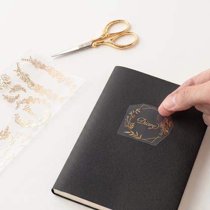 Flower Patterns Gold Foil Transfer Stickers