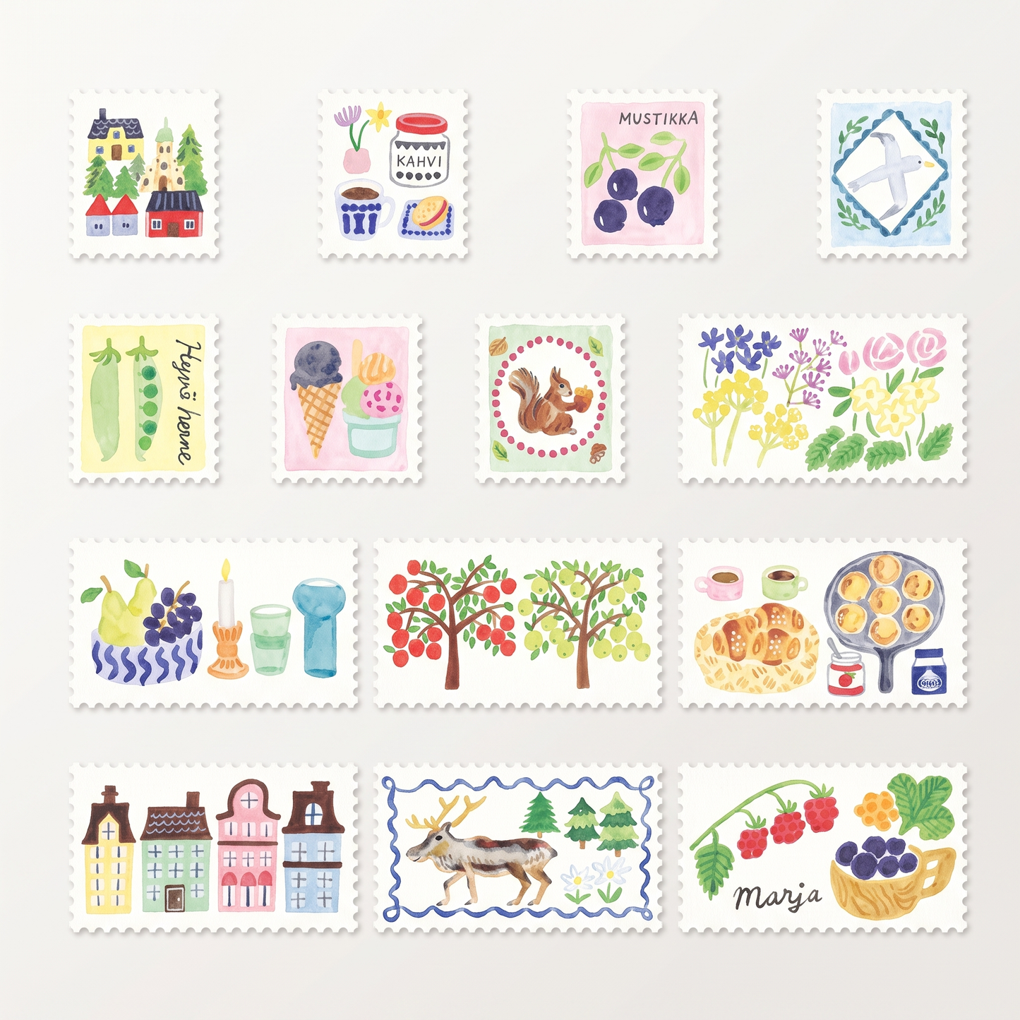 Yuru Log Journal Sticker Roll - Stamps