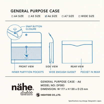 Nähe A6 General Purpose Case - Blue